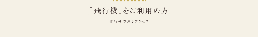 「飛行機」をご利用の方